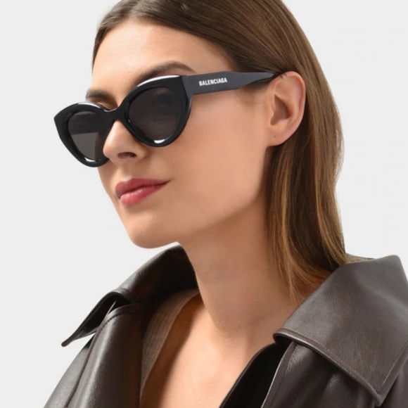 Balenciaga Black Cat-Eye Sunglasses - Picture 1 of 16